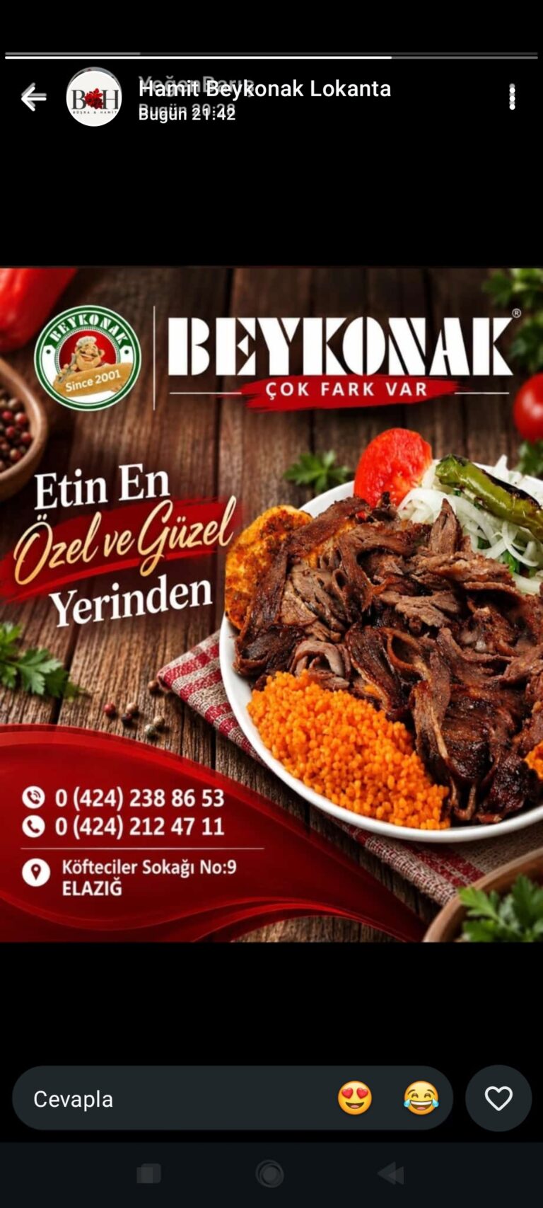 Beykonak Lokanta Elazığ görseli